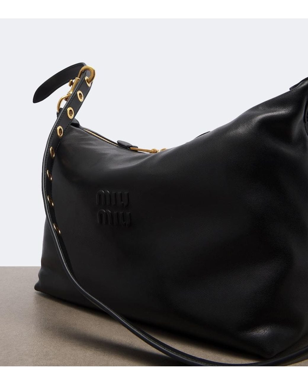 Miu Miu Black Spirit Leather Shoulder Bag