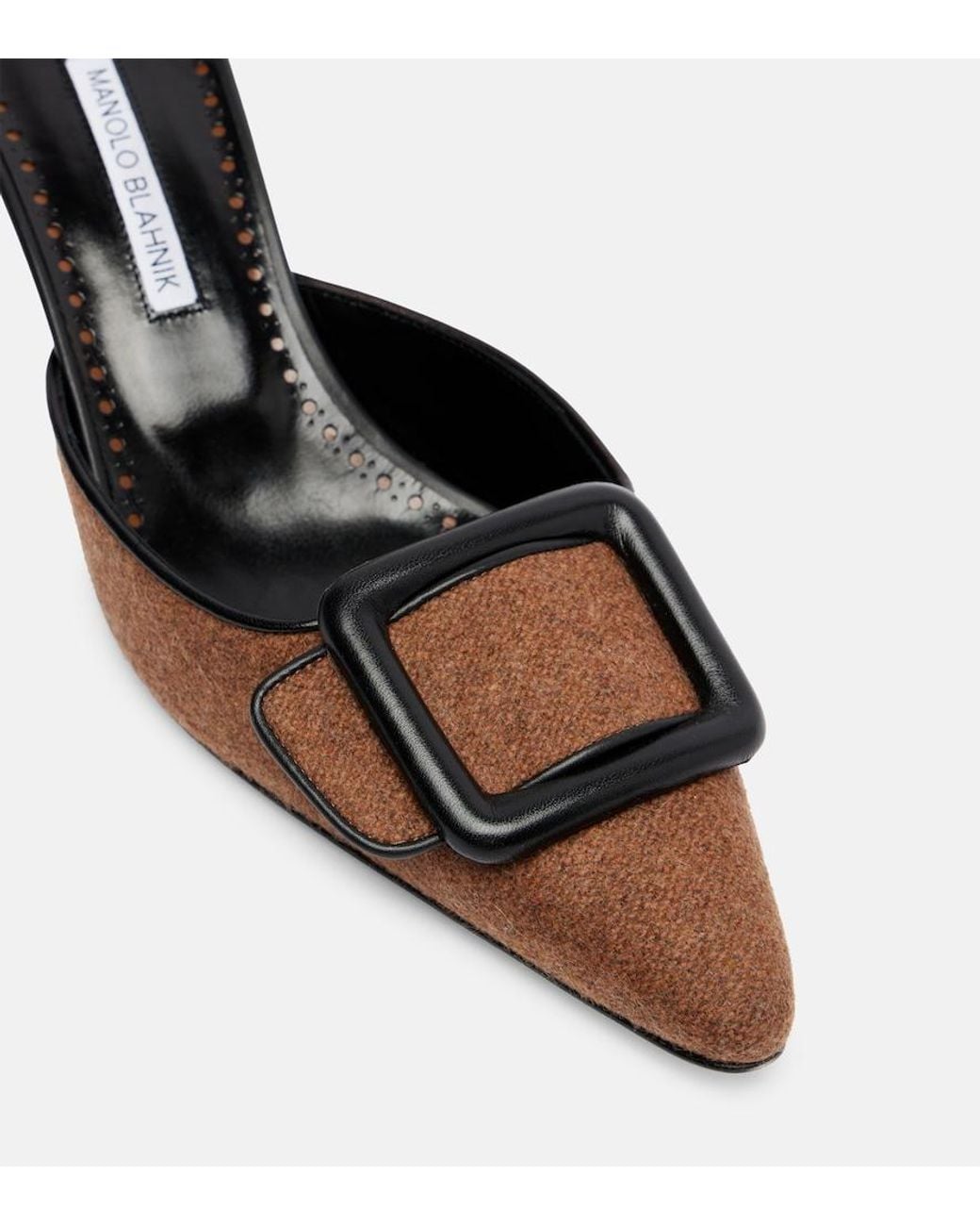 Manolo Blahnik Brown Maysale 50 Mules