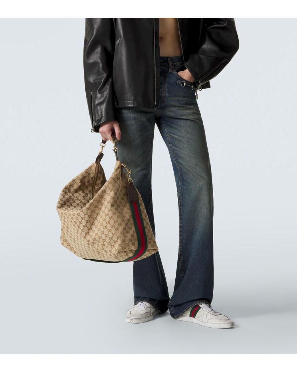 Gucci Schultertasche Brera Gg Large Aus Canvas in Metallic für Herren