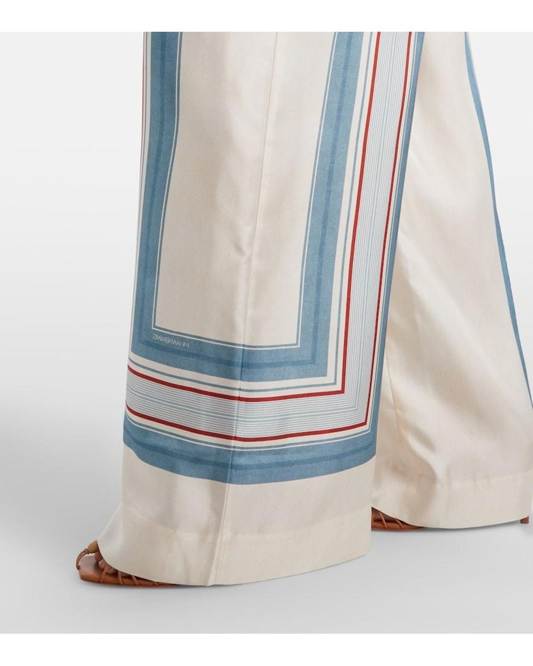 Zimmermann Blue Striped Silk Palazzo Pants