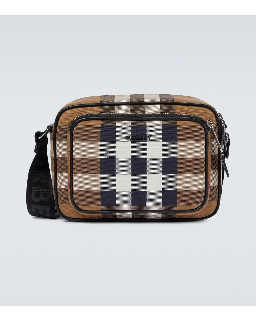 Burberry Paddy Checked Crossbody Bag in Metallic for Men | Lyst