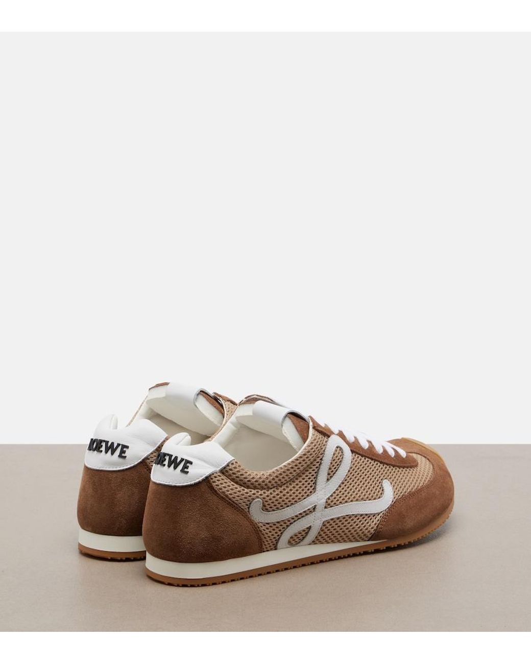 Loewe Brown Ballet Runner 2.0 Suede-Trimmed Sneakers