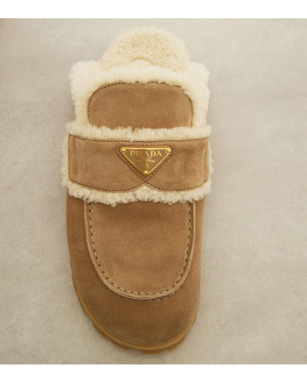 Mules di Prada in Natural