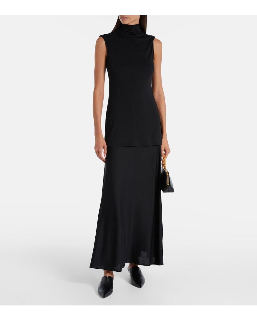 Jil Sander Black Knitted Maxi Dress