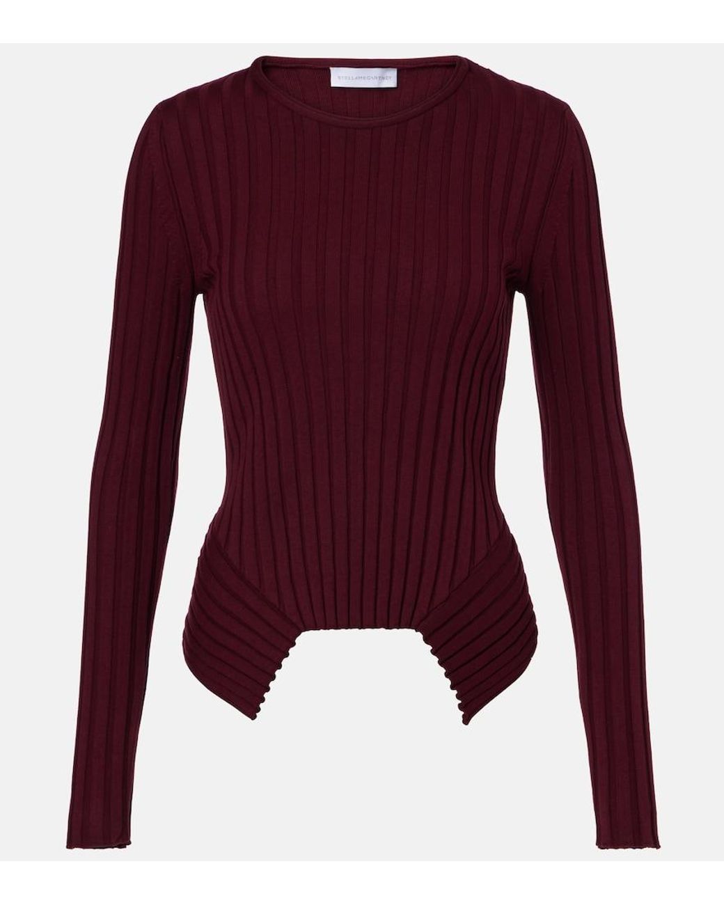 Stella McCartney Purple Ribbed-Knit Cotton Top