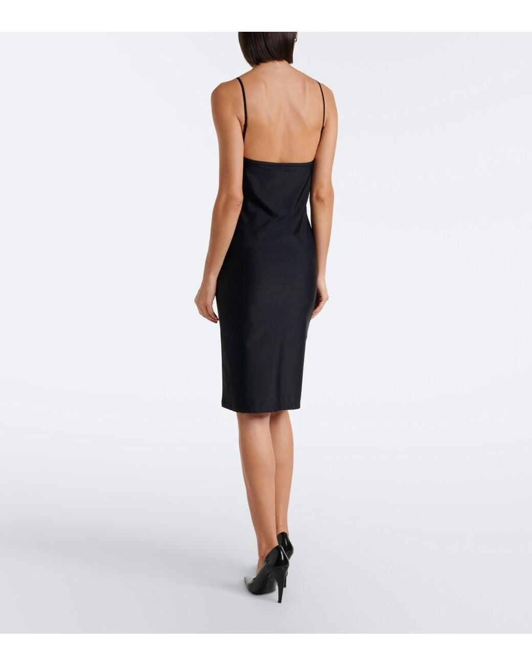Coperni Blue Lace-Trimmed Slip Dress