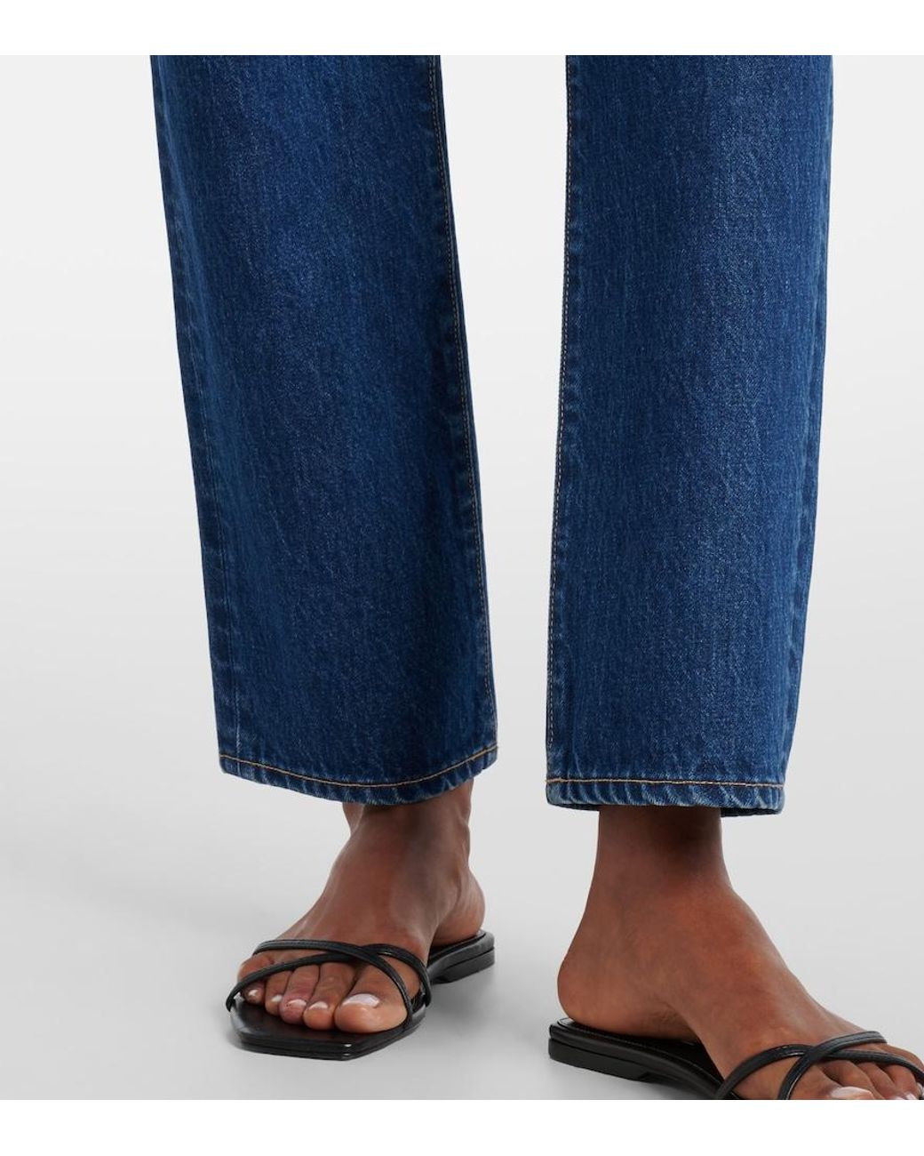 SLVRLAKE Denim Blue Sophie High-Rise Straight Jeans