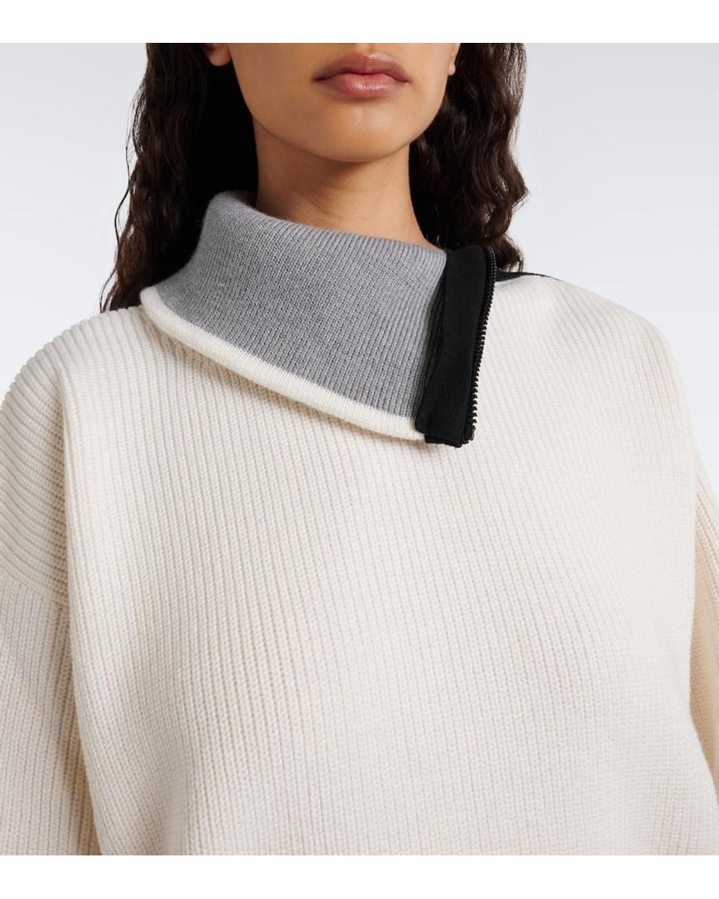 Loewe White Double L Wool-Blend Sweater