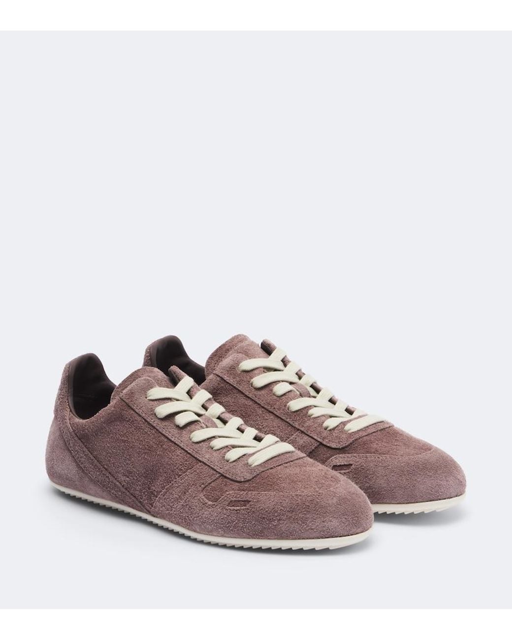 Rick Owens Pink Minimal Suede Sneakers