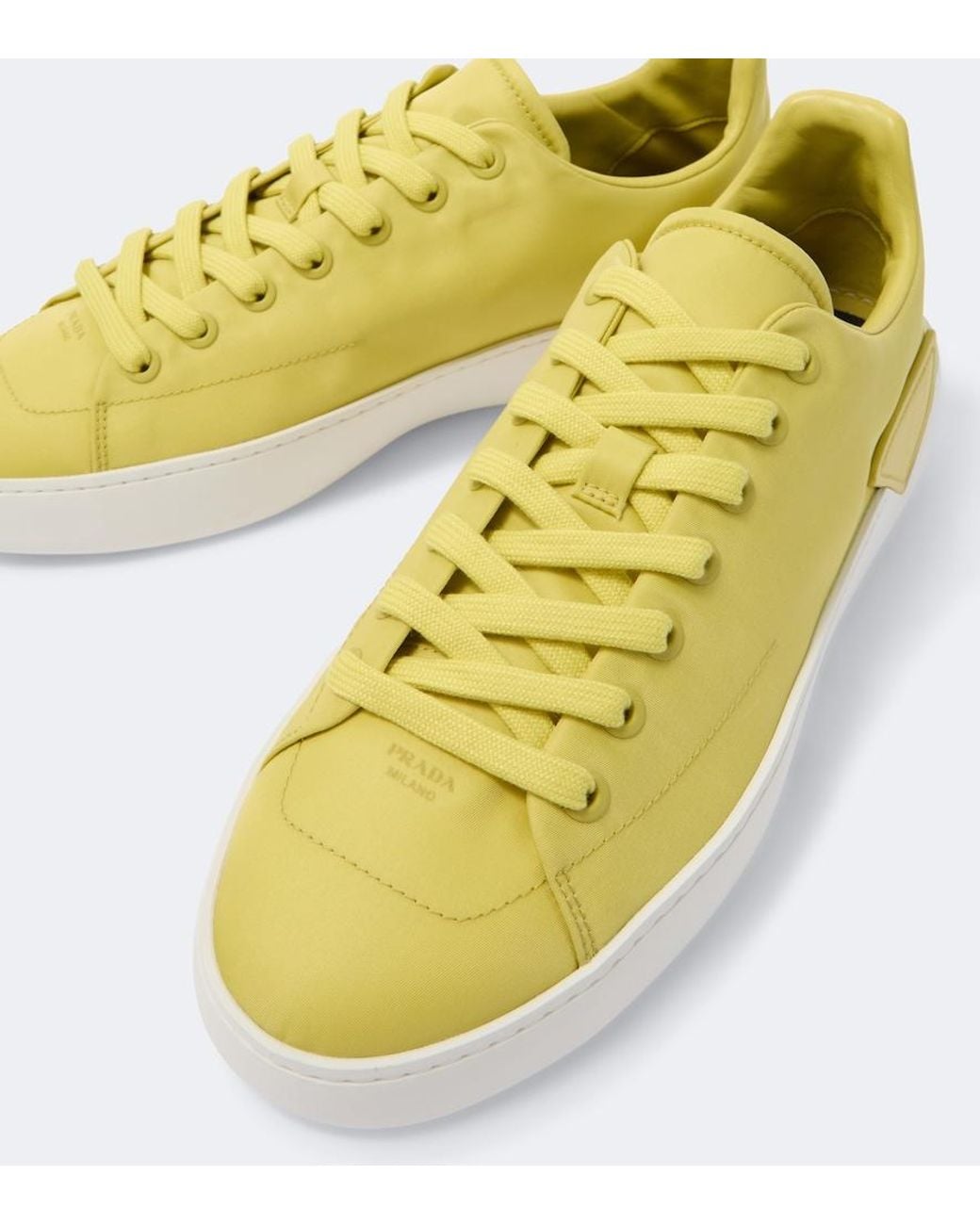 Prada Yellow Court Re-Nylon Sneakers for men