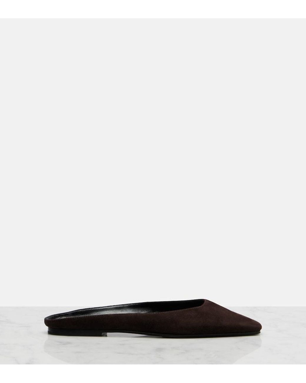 The Row Brown June Suede Mules