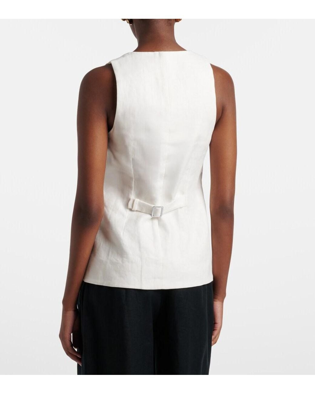 Faithfull The Brand White Jackie Linen Vest