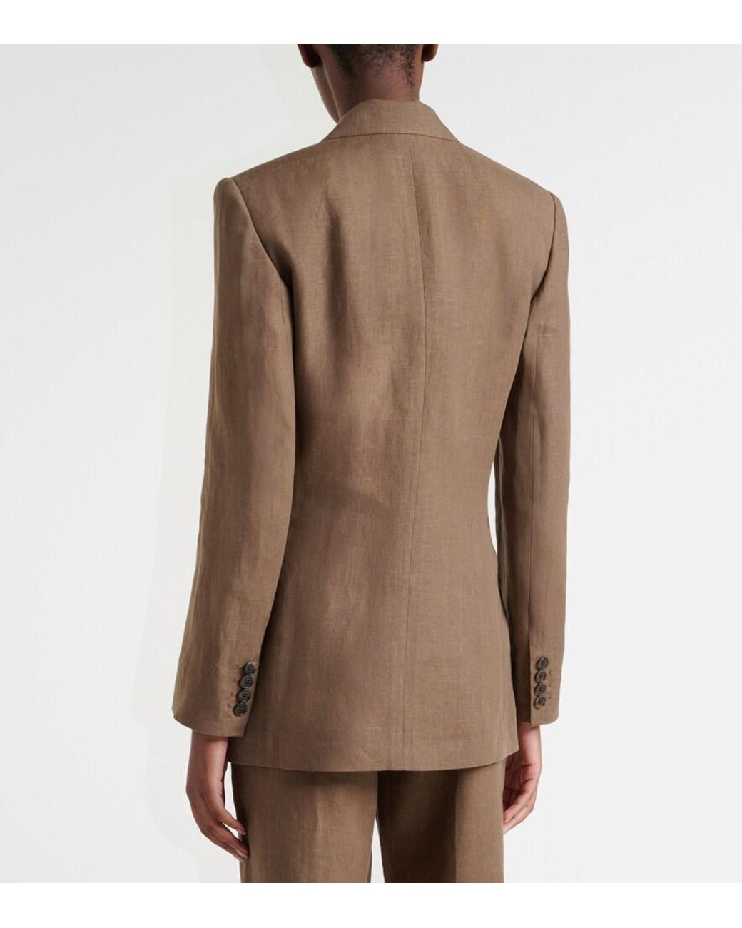 Ralph Lauren Brown Marcy Linen Blazer