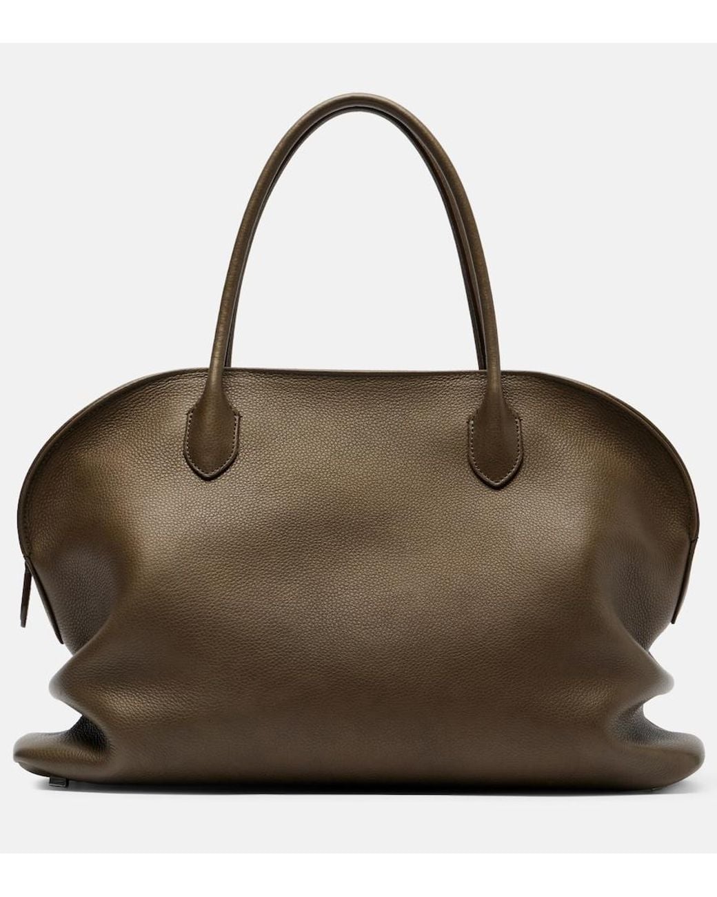 The Row Brown Agnes 15 Leather Tote Bag