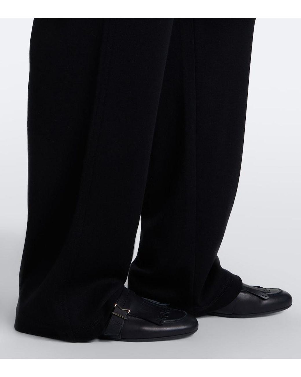 Max Mara Blue Virgin Wool Straight Pants