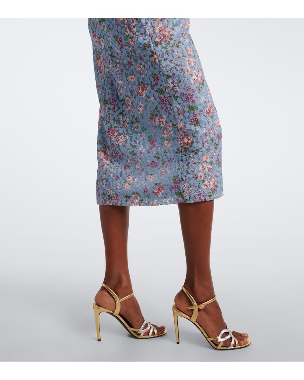 Markarian Blue Marla Floral Lace Bustier Dress