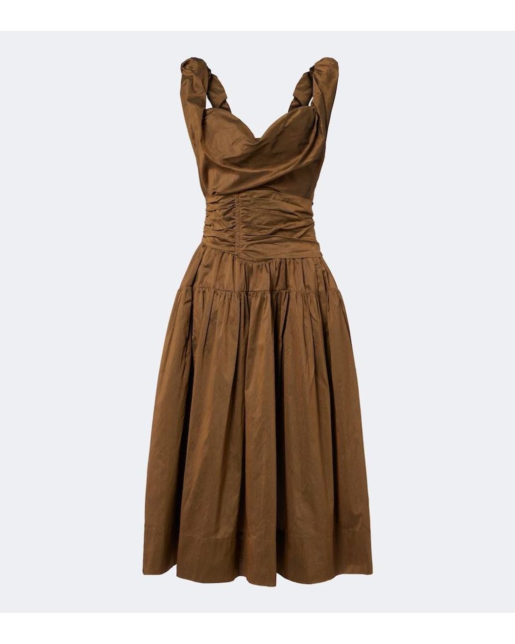 Vivienne Westwood Brown Sunday Cotton-Blend Twill Midi Dress