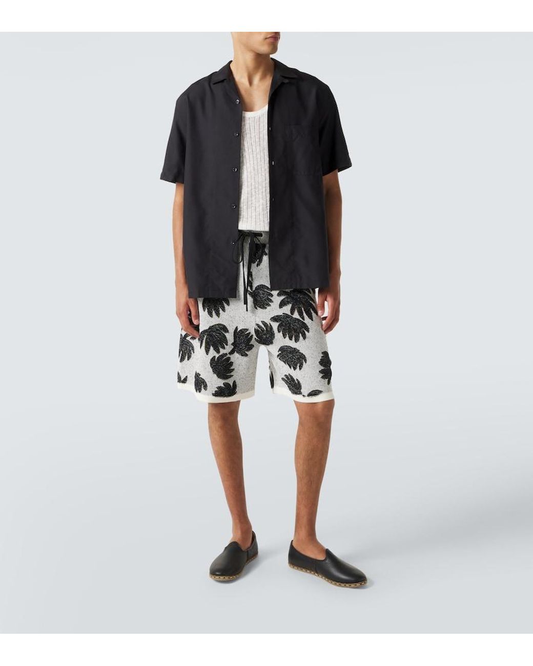Commas Gray Jacquard Terry Shorts for men