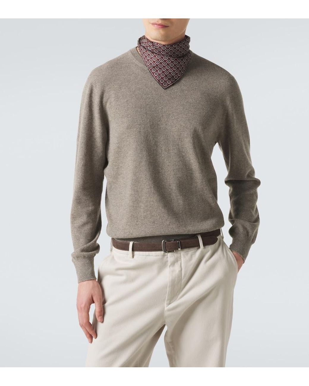 Agnona Gray Cashmere Sweater for men