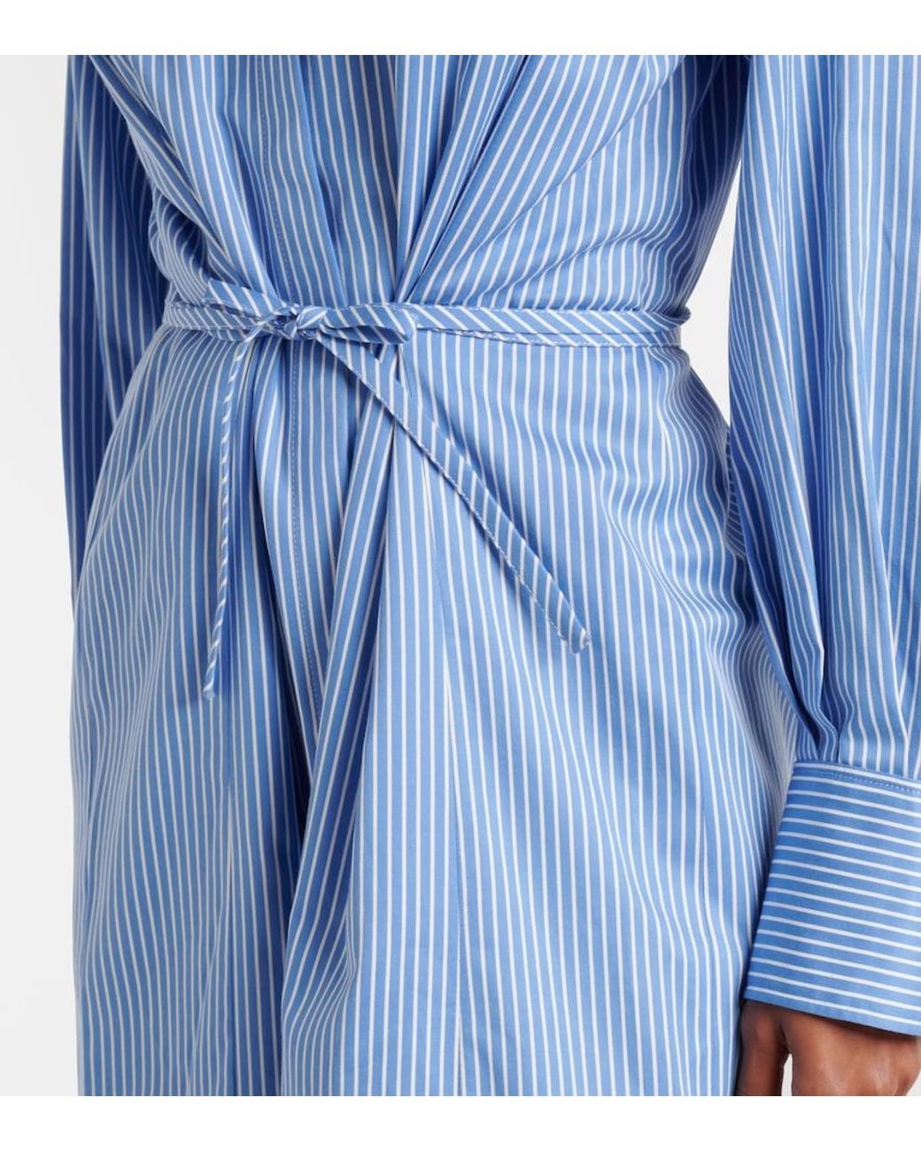 Altuzarra Blue Floyd Pinstripe Cotton Poplin Shirt Dress