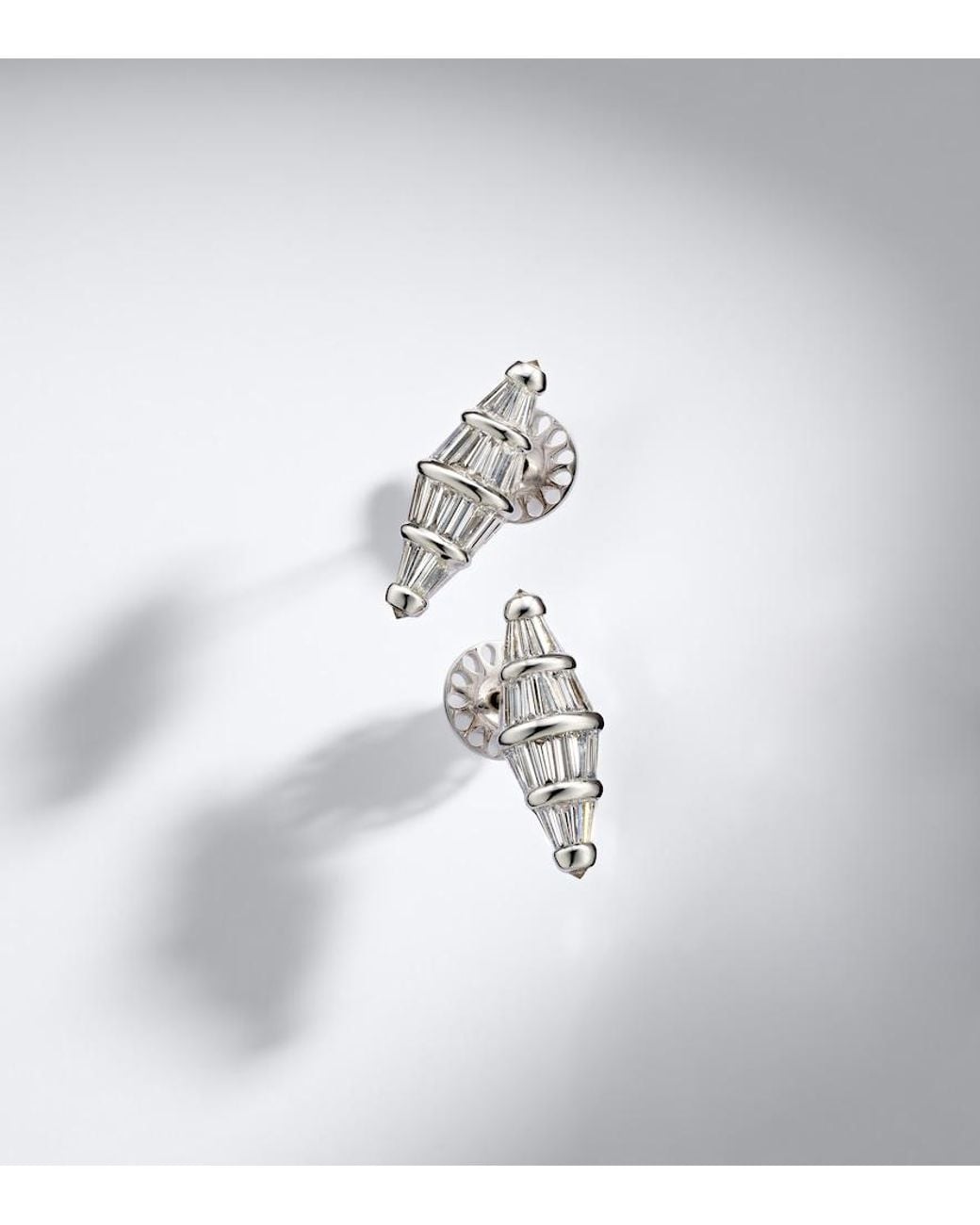 Nikos Koulis White Spectrum Large 18Kt Earrings With Diamonds