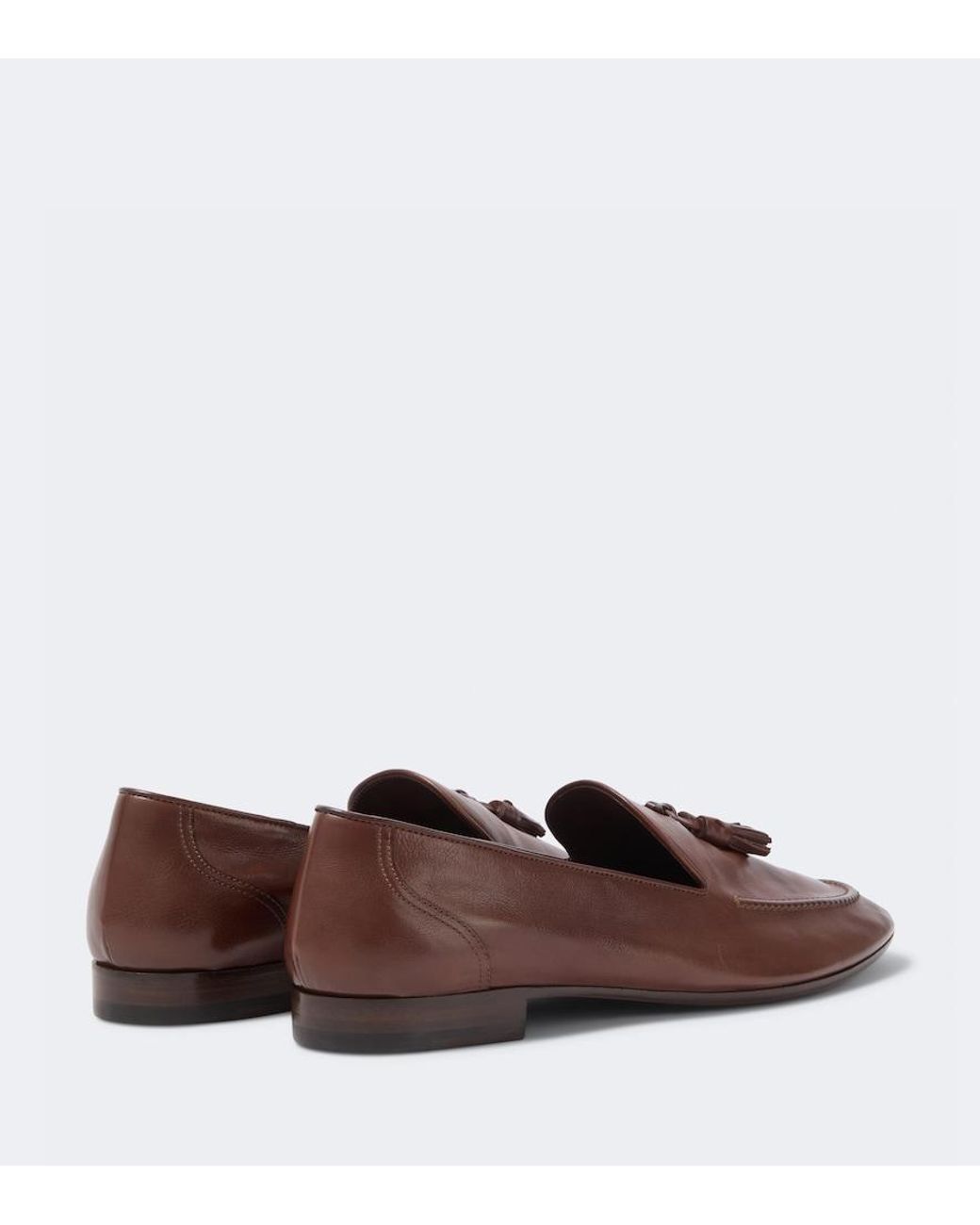 The Row Brown Caden Leather Loafers for men