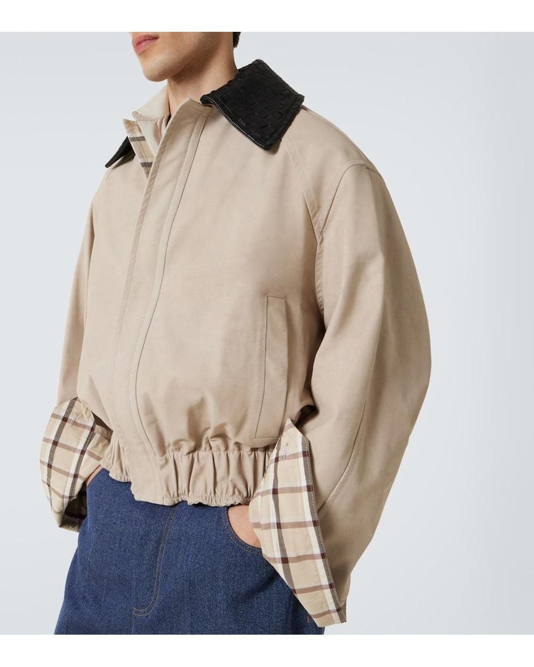Bottega Veneta Natural Intrecciato Leather Twill Blouson for men