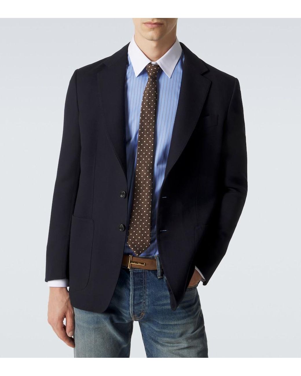 Tom Ford Blue Wool Jacket for men