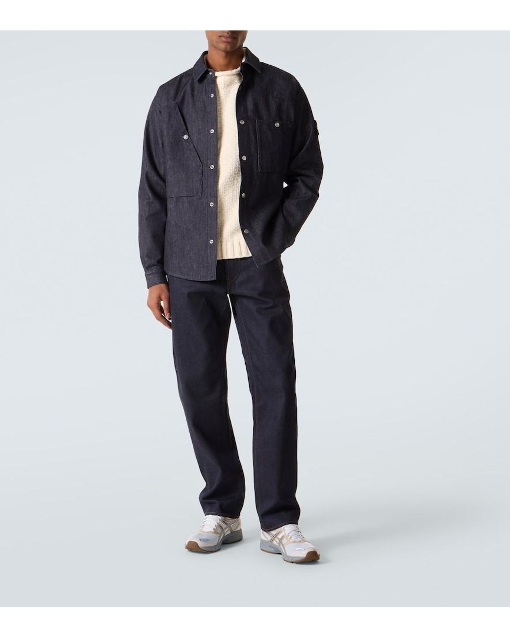 Stone Island Blue Mid-Rise Straight Jeans for men