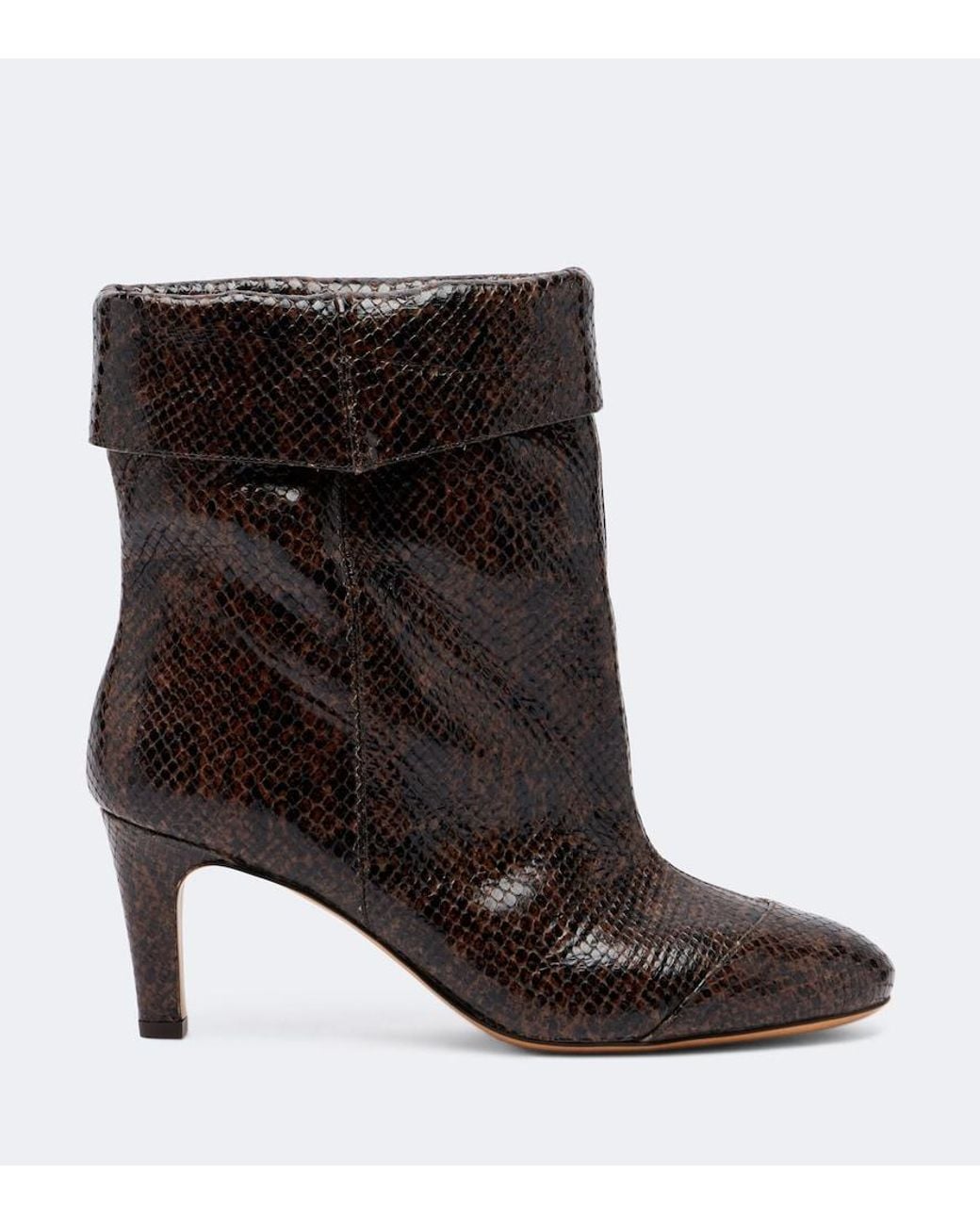 Isabel Marant Black Eldra Snake-Effect Leather Ankle Boots