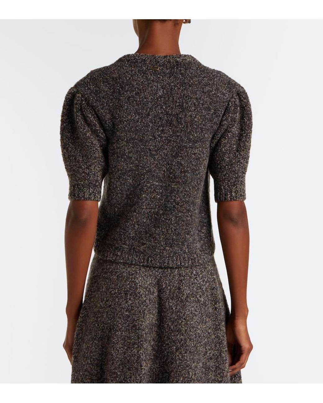 Agnona Gray Cashmere, Silk, And Wool Cardigan