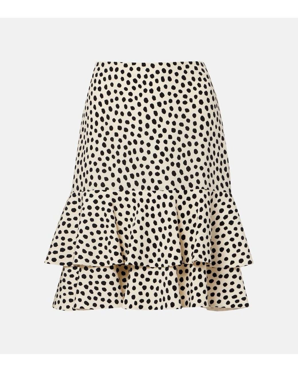 Chloé Black Polka-Dot Tiered Silk Miniskirt