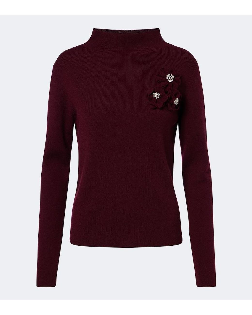 Jardin Des Orangers Purple Embellished Wool And Cashmere Sweater