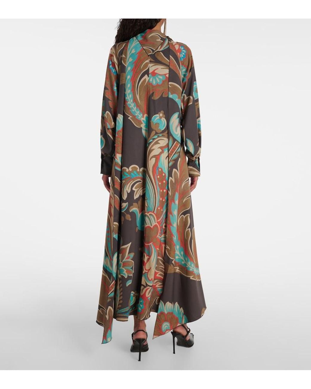 Etro Multicolor Printed Asymmetric Maxi Dress