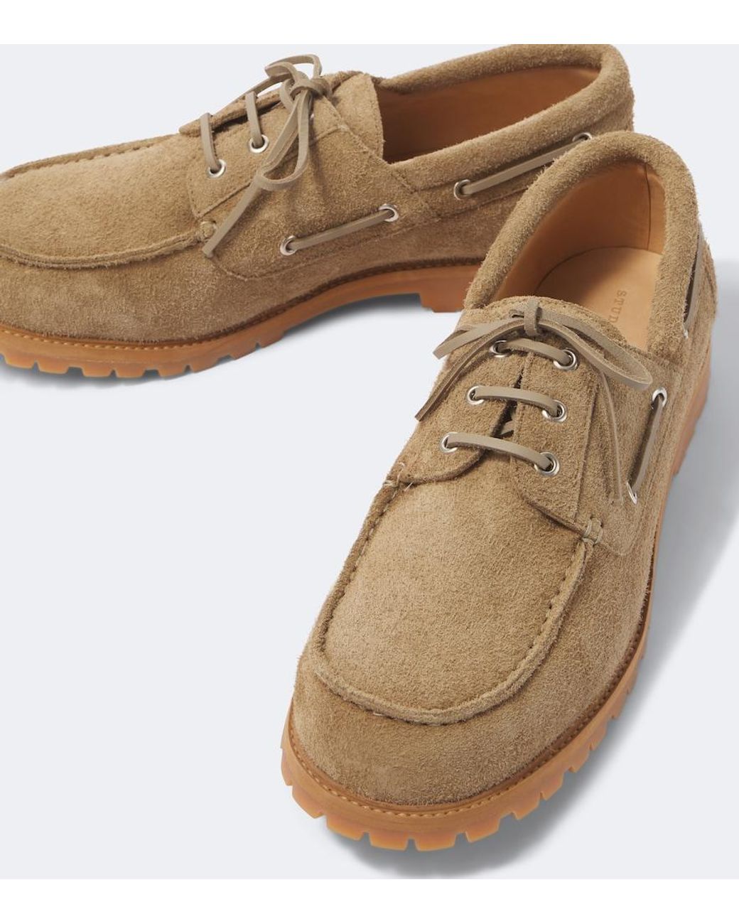 Studio Nicholson Natural Guston Suede Boat Shoes for men