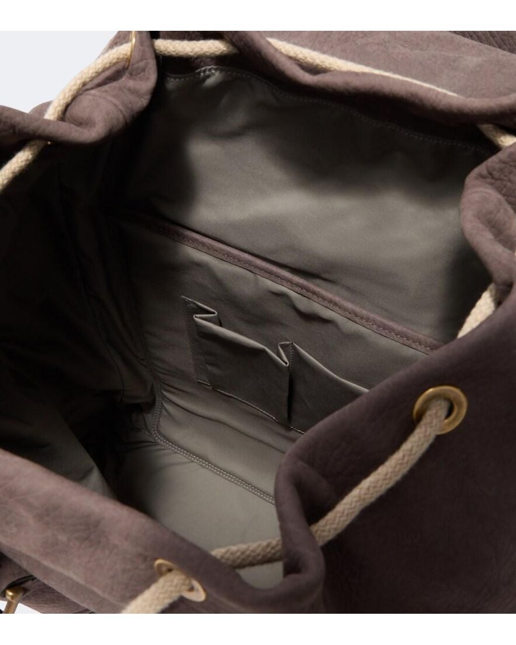 Brunello Cucinelli Brown Leather Backpack for men