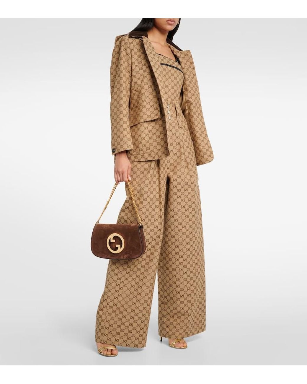 バッグ・カバンその他 GUCCI Mini Blondie brown shoulder bag in suede Gucci Gucci Blondie Small suede shoulder bag Gucci