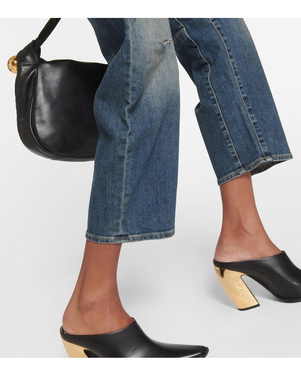 Nili Lotan Blue Shon High-Rise Barrel-Leg Jeans