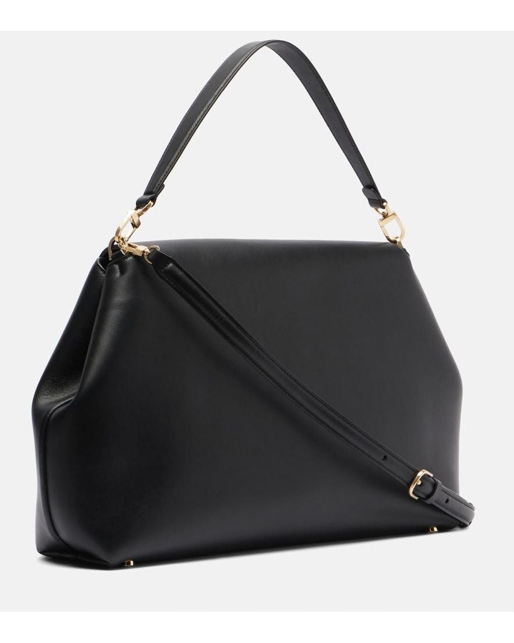 Totême  Black T-Lock Medium Leather Tote Bag