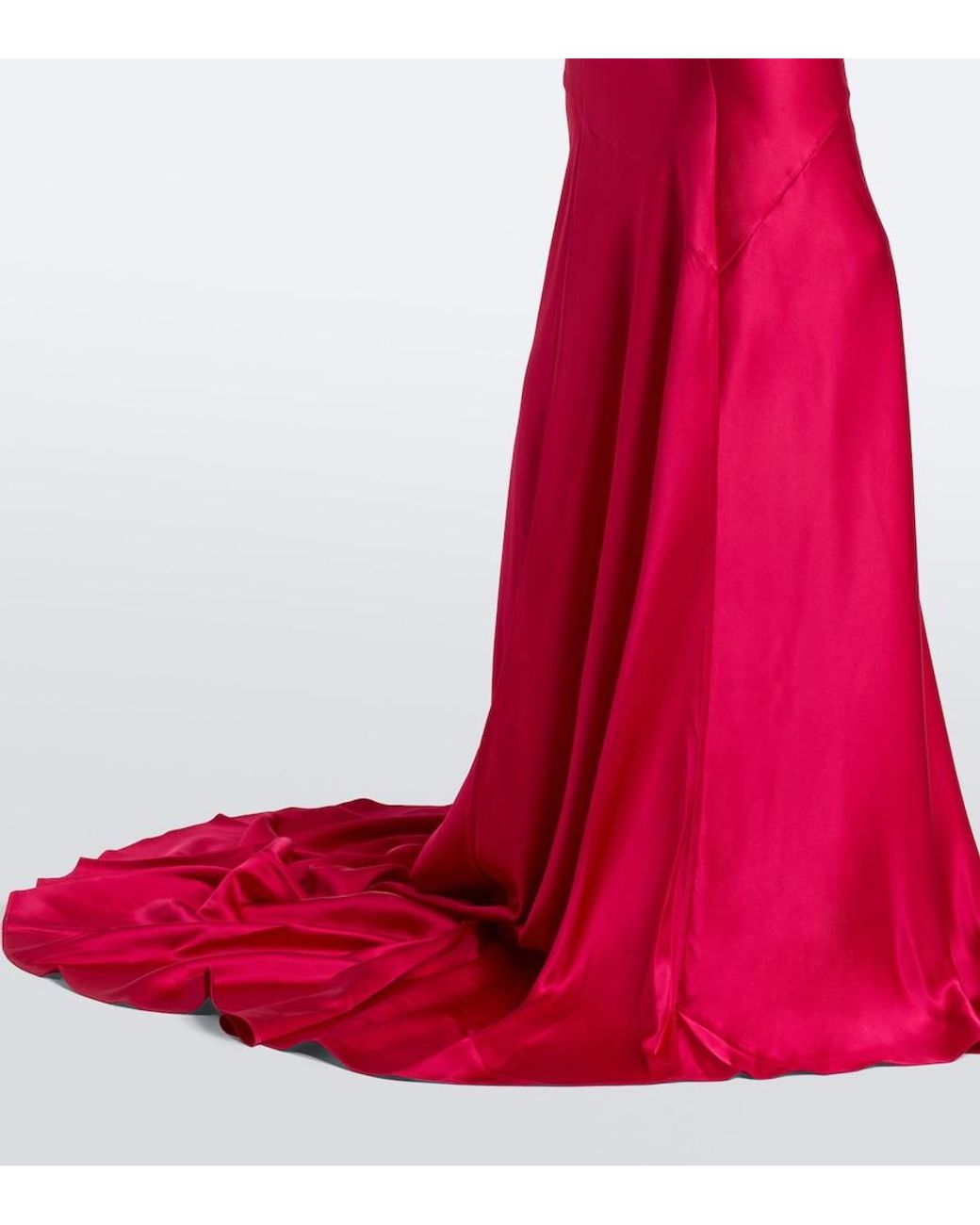 Alex Perry Red Halterneck Silk Satin Gown