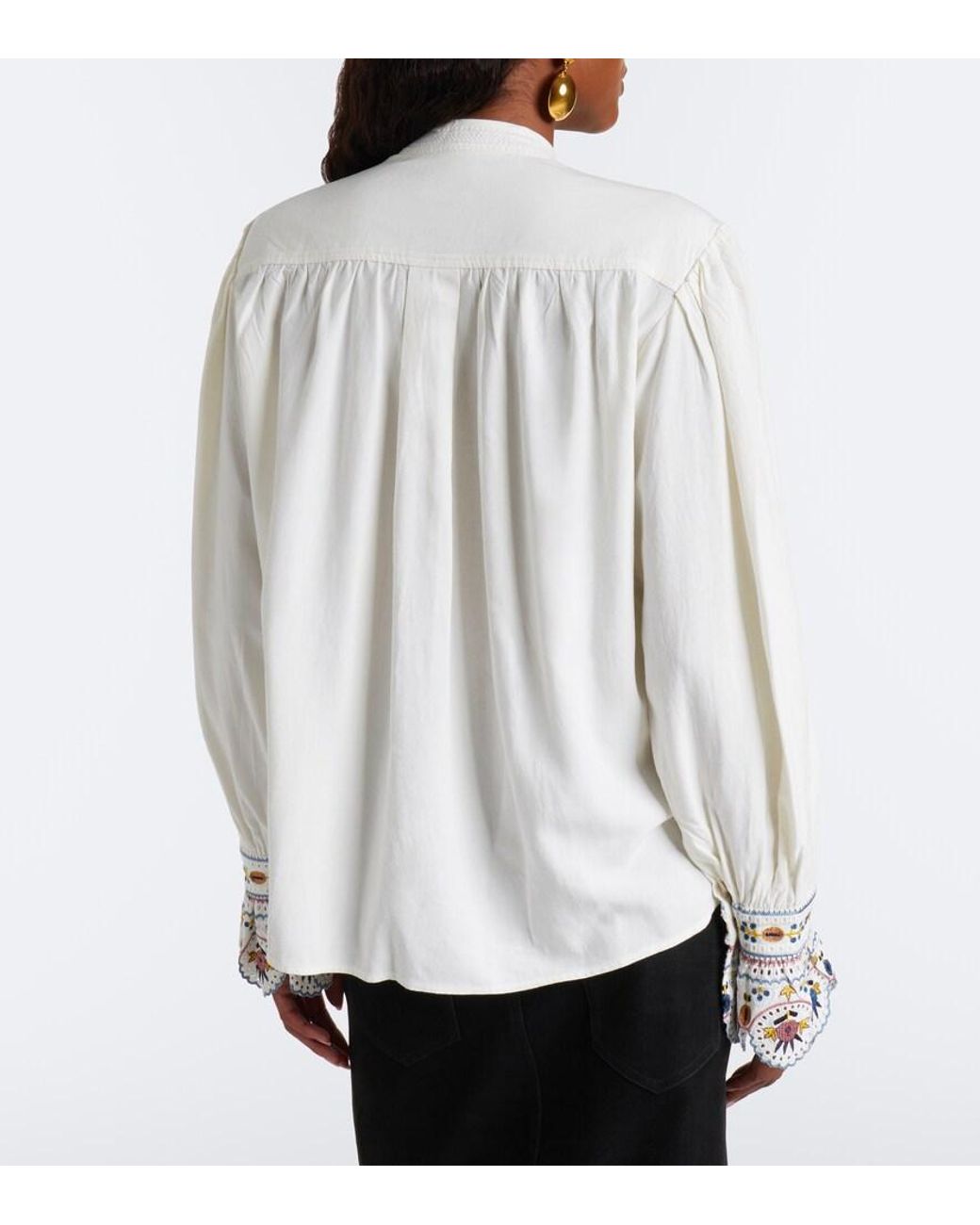 Isabel Marant White Monique Embroidered Blouse