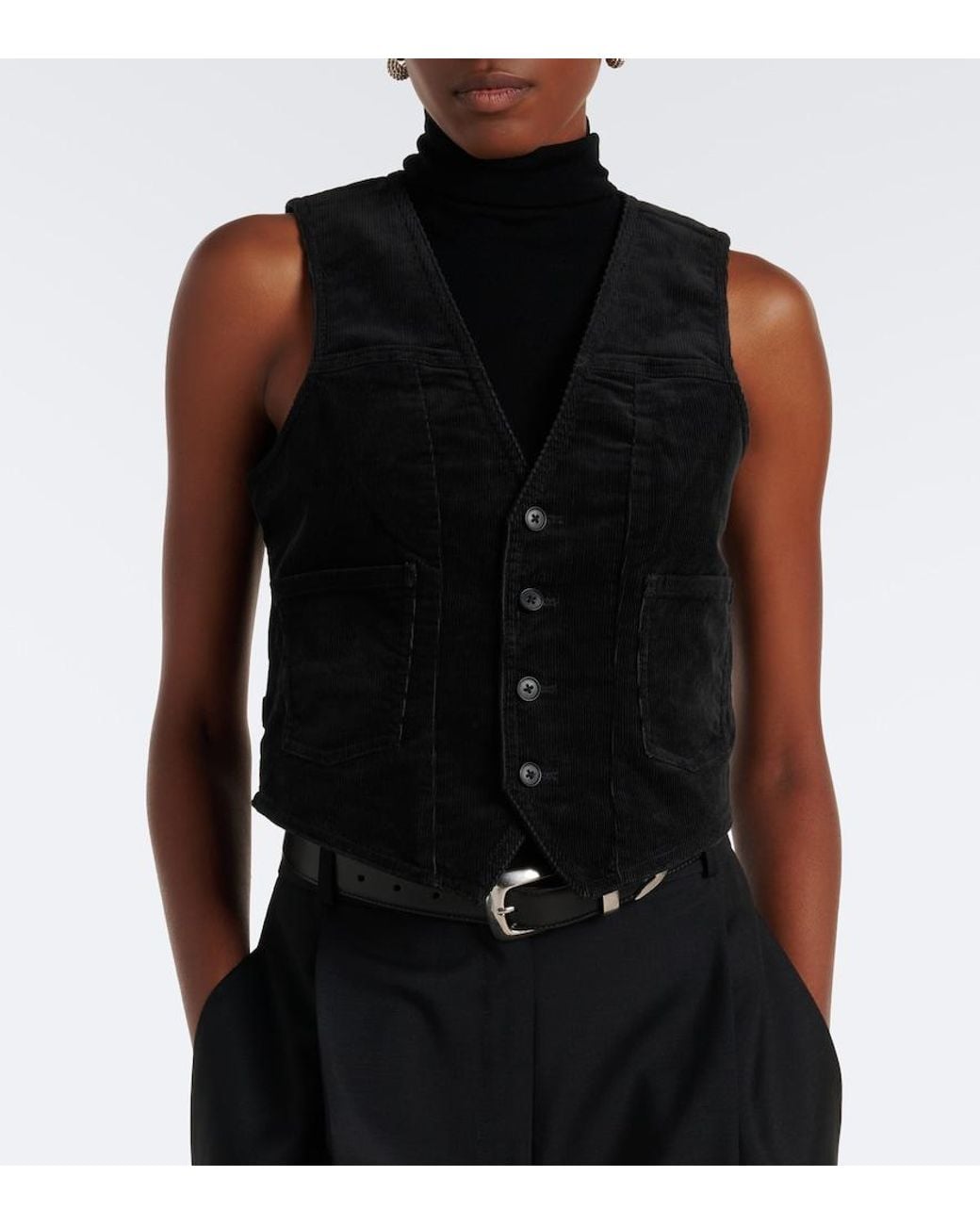 Polo Ralph Lauren Black Cotton Corduroy Vest