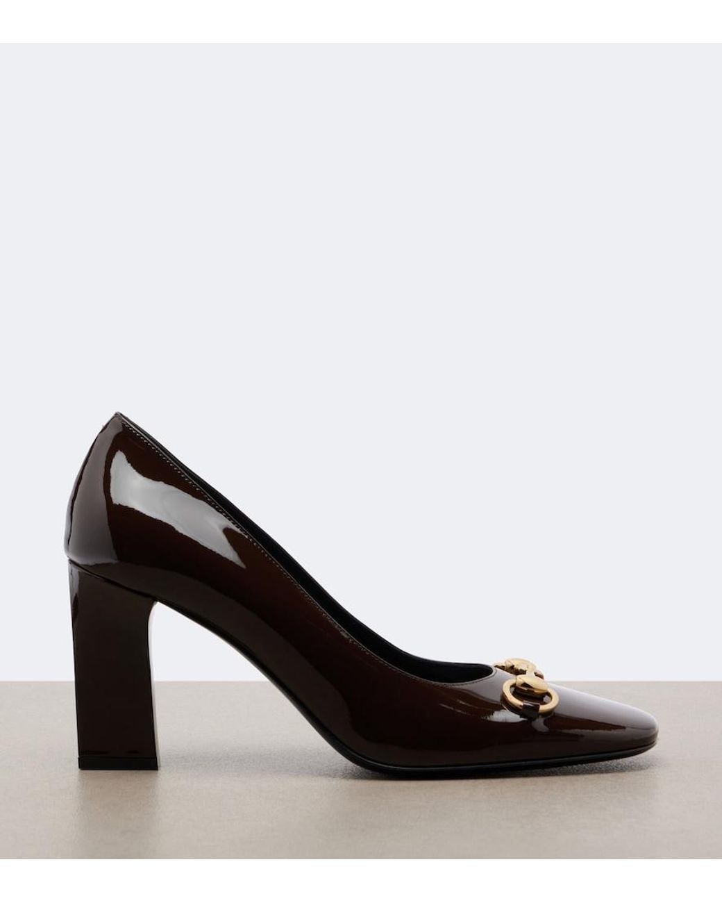 Gucci Black Signora Horsebit Patent Leather Pumps