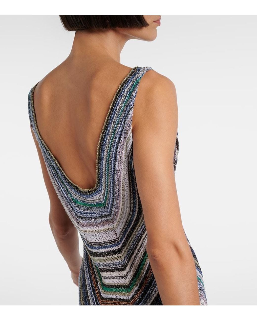 Missoni Gray Striped Lame Gown