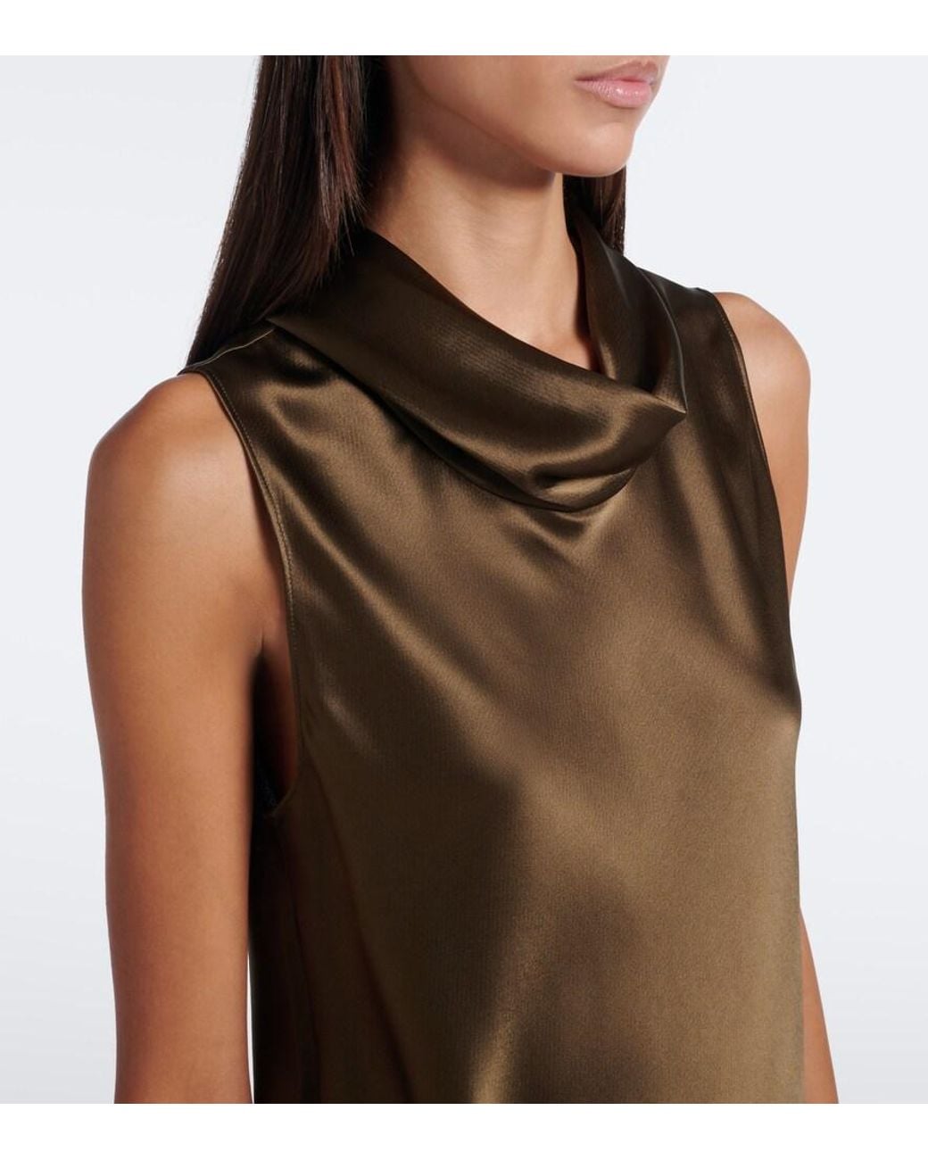 Leset Green Barb Satin Top