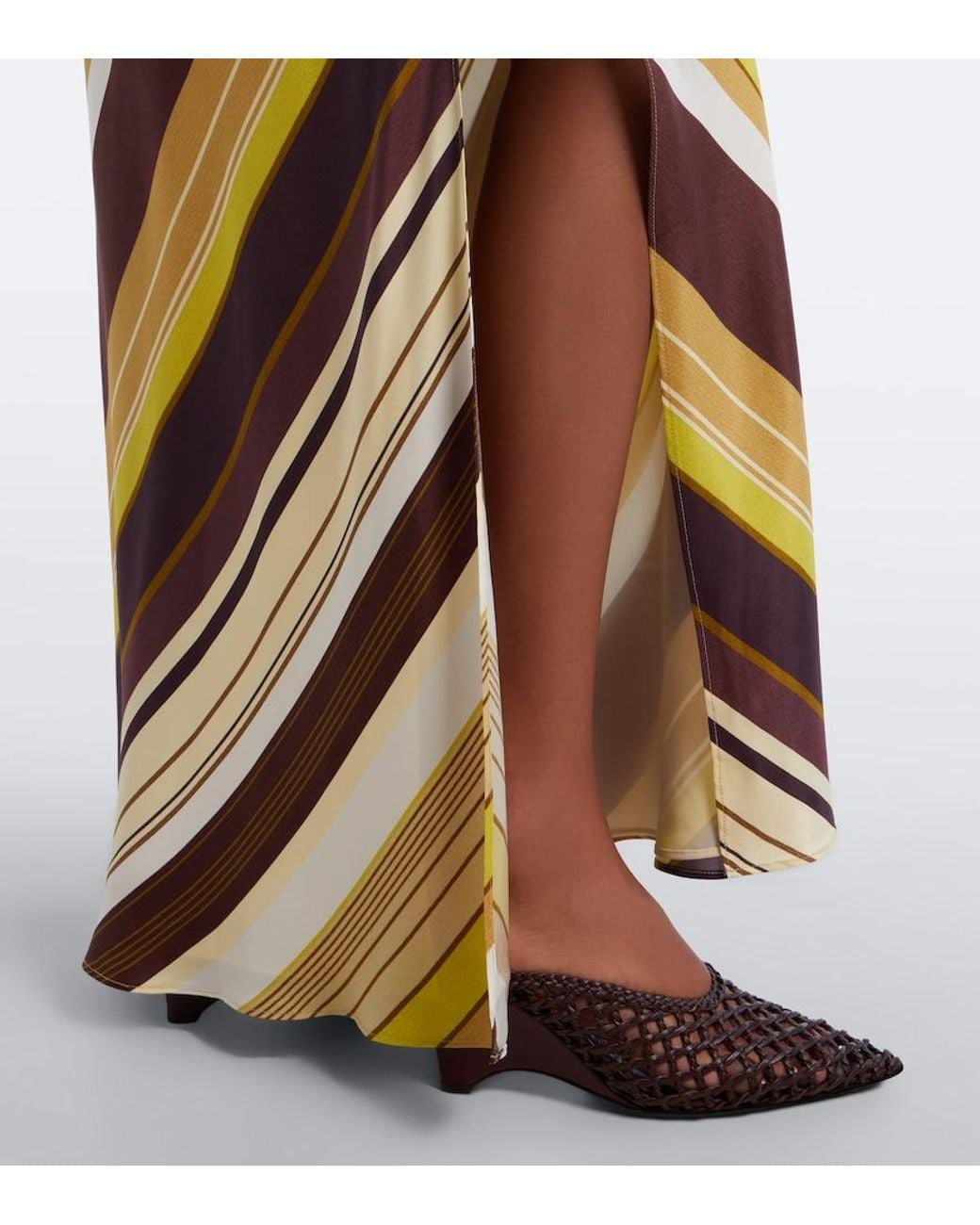 Sir Metallic Striped Silk Maxi Dress