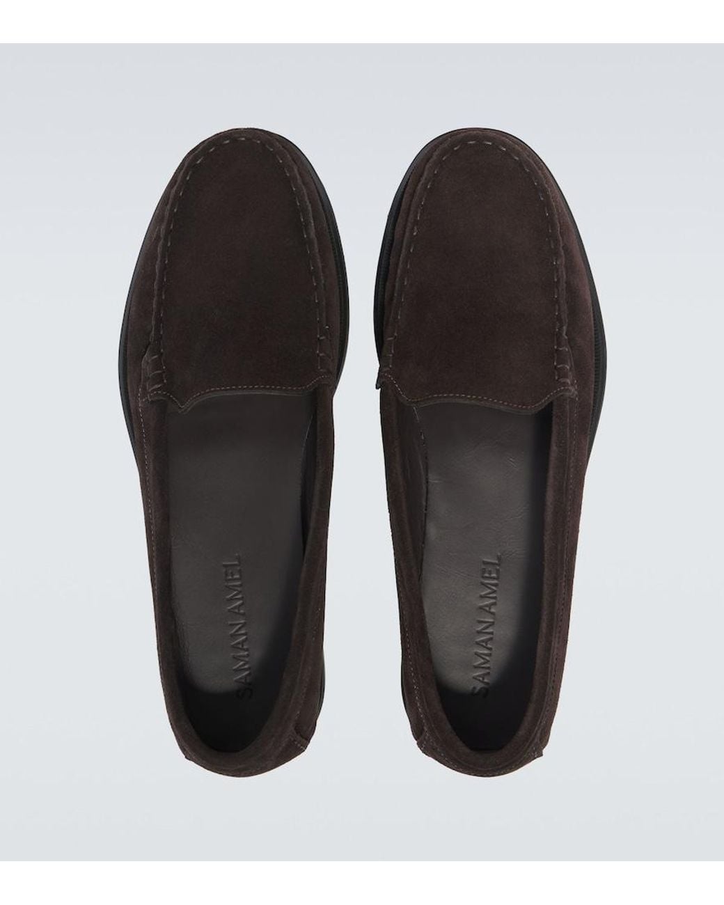 Saman Amel Slip-Ons City Aus Veloursleder in Black für Herren