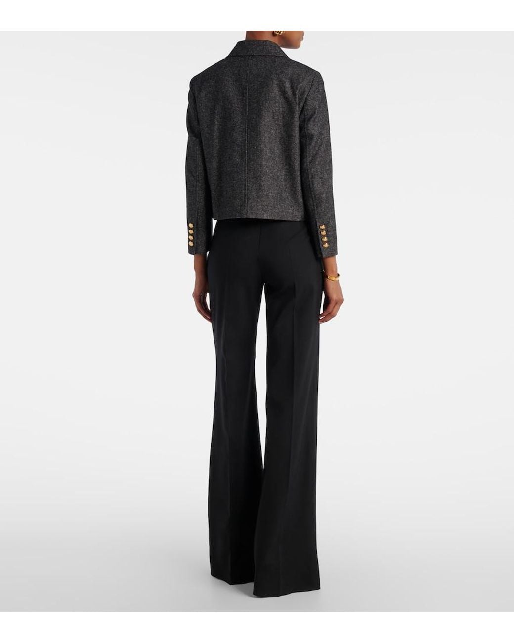 Nili Lotan Black Chamonix Cotton And Wool-Blend Jacket