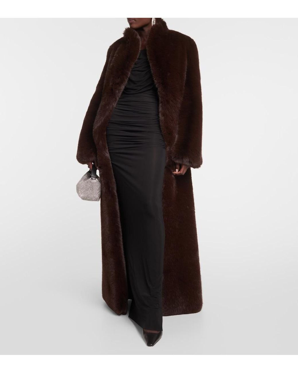 GIUSEPPE DI MORABITO Black Ruched Gown