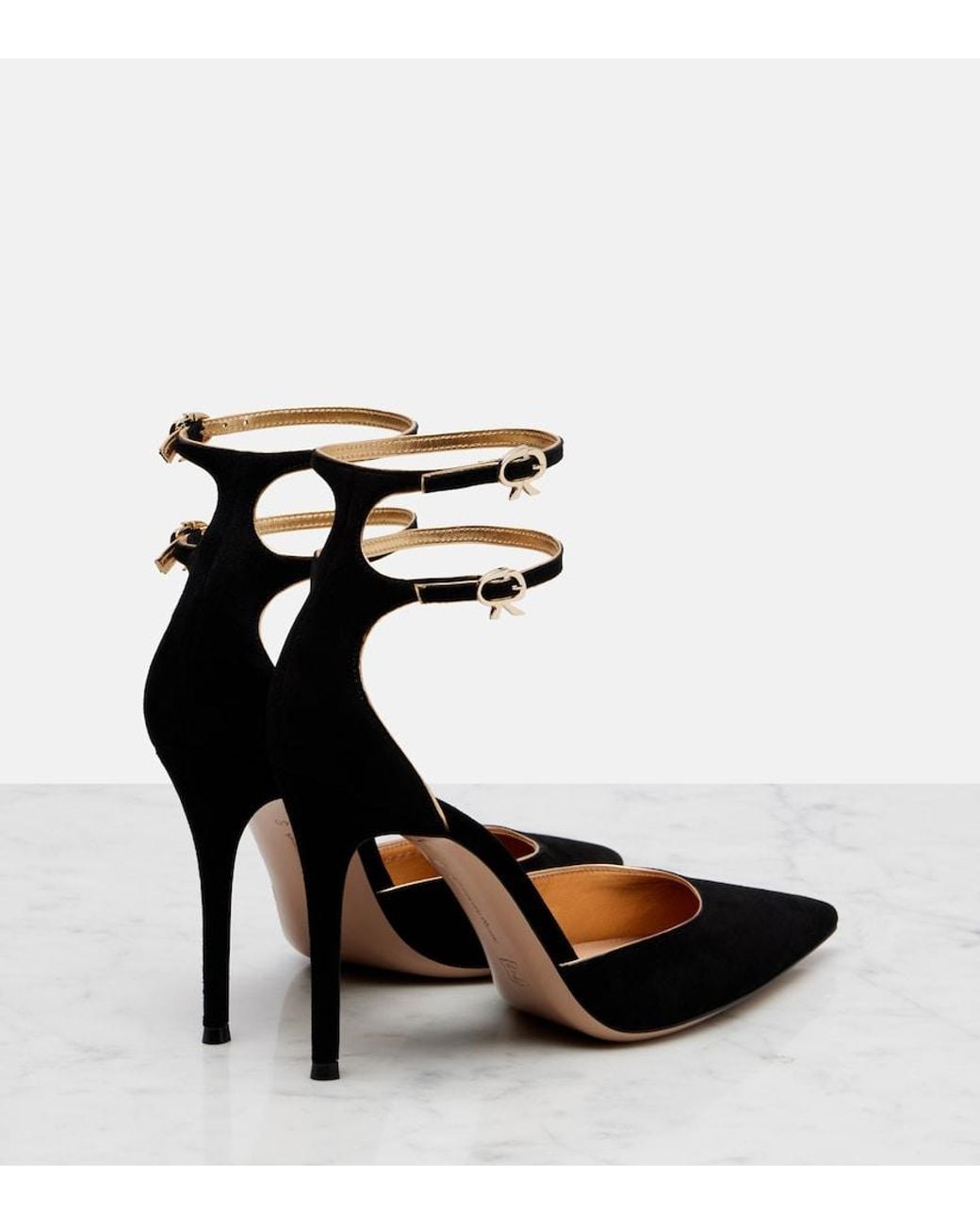 Gianvito Rossi Black Ivette Suede Pumps